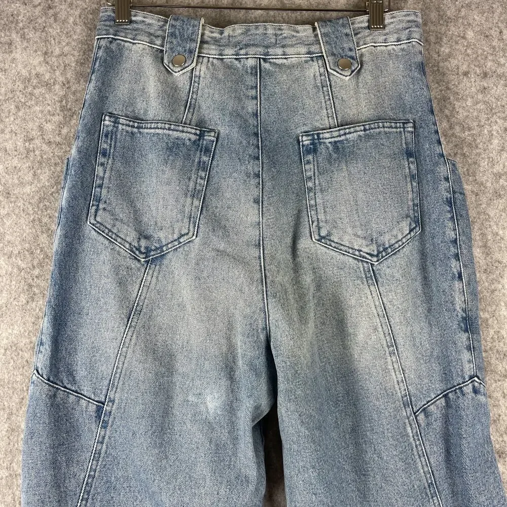 Isabel Marant Kerris Jeans Womens FR40 US8 Light Wash High Rise‎ Tapered FLAW